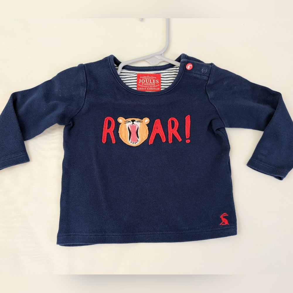 Joules Navy Lion Top ~ 6/9 mo